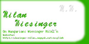 milan wiesinger business card